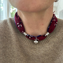 Load image into Gallery viewer, Bandana necklace with silver charms