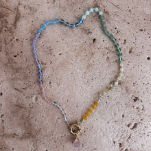 Load image into Gallery viewer, mint pastel Rainbow necklace with quartz