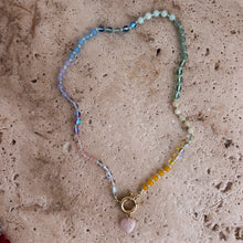 Load image into Gallery viewer, mint pastel Rainbow necklace with quartz