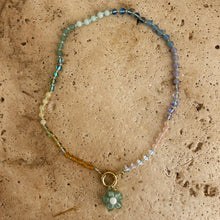 Load image into Gallery viewer, mint pastel Rainbow necklace with quartz