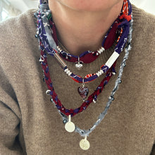 Load image into Gallery viewer, Bandana necklace with silver charms