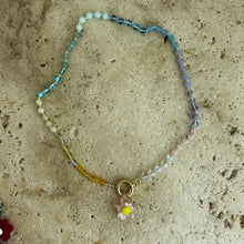 Load image into Gallery viewer, mint pastel Rainbow necklace with quartz