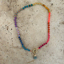 Laden Sie das Bild in den Galerie-Viewer, Rainbow necklace with neon orange thread
