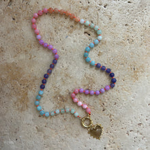 Load image into Gallery viewer, XL Rainbow necklace with orange thread