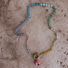 Load image into Gallery viewer, mint pastel Rainbow necklace with quartz