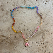 Laden Sie das Bild in den Galerie-Viewer, peachy pastel Rainbow necklace with quartz