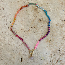 Charger l&#39;image dans la galerie, Rainbow necklace with neon pink thread