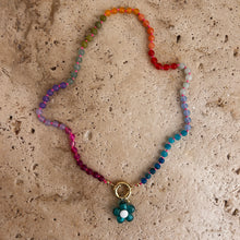 Charger l&#39;image dans la galerie, Rainbow necklace with neon pink thread