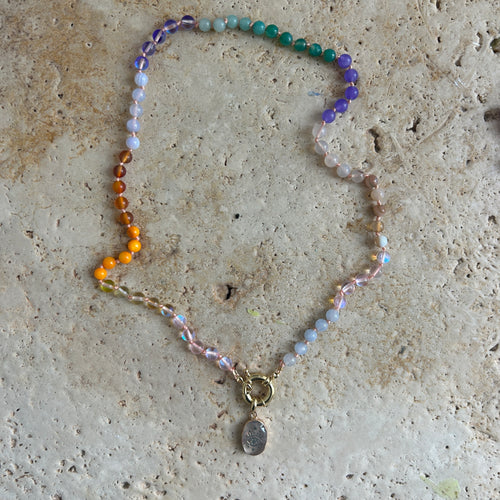 Rainbow necklace with new charm