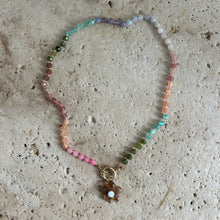Load image into Gallery viewer, Special Edit Rainbow necklace with flower glass charm