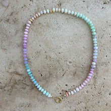 Load image into Gallery viewer, Large Chunky gemstone Rainbow necklace in pastel colors