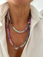 Laden Sie das Bild in den Galerie-Viewer, Chunky gemstone Rainbow necklace with silver clasp