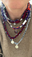 Laden Sie das Bild in den Galerie-Viewer, Unisex braided Bandana necklace with silver charms