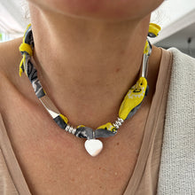 Laden Sie das Bild in den Galerie-Viewer, Bandana necklace with silver charms