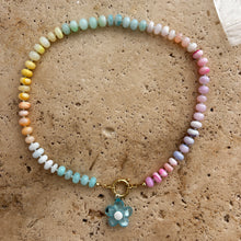 Load image into Gallery viewer, Short gemstone Rainbow necklace in pastel colors