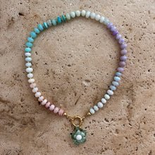 Load image into Gallery viewer, Short gemstone Rainbow necklace in pastel colors