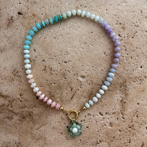 Short gemstone Rainbow necklace in pastel colors