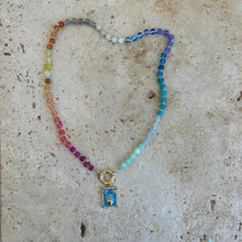 Load image into Gallery viewer, mint pastel Rainbow necklace with quartz