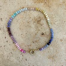 Charger l&#39;image dans la galerie, Chunky gemstone Rainbow necklace with plain or shiny clasp