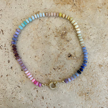 Load image into Gallery viewer, Short Chunky gemstone Rainbow necklace with plain or shiny clasp