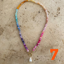 Laden Sie das Bild in den Galerie-Viewer, Colorful Opal Rainbow necklace