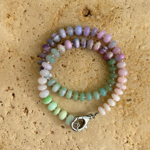 Charger l&#39;image dans la galerie, Chunky gemstone Rainbow necklace with silver clasp