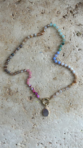 Rainbow necklace with new charm