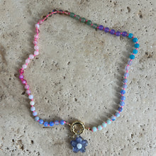 Load image into Gallery viewer, Special Edit Rainbow necklace with flower glass charm