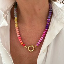 Laden Sie das Bild in den Galerie-Viewer, Chunky gemstone Rainbow necklace