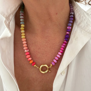 Chunky gemstone Rainbow necklace