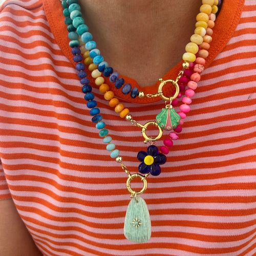 Opal Rainbow necklace with charm