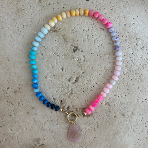 Opal Rainbow necklace with charm