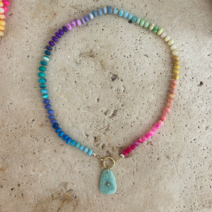 Opal Rainbow necklace with charm
