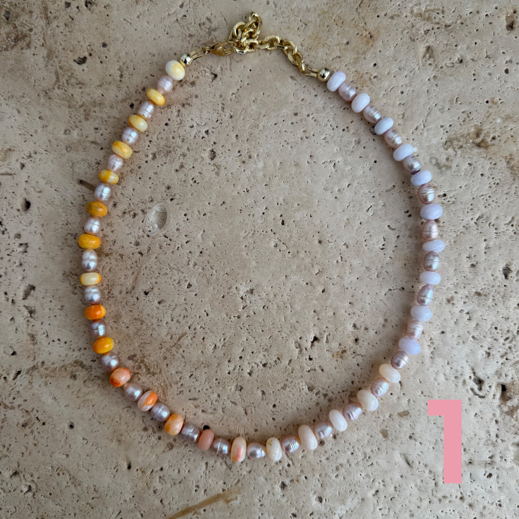 Pastel Opal & Pearls necklace