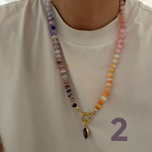 【❁Rainbow Maker❁】 インプレッションパールネックレス Short Opal Rainbow Necklace in Pastel Colors – bonk ibiza