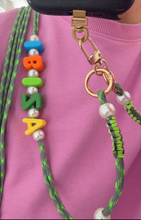 Laden Sie das Bild in den Galerie-Viewer, long adjustable phone strap with custom word