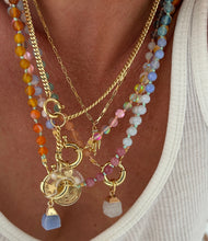 Load image into Gallery viewer, peachy pastel Rainbow necklace with quartz