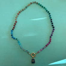 Load image into Gallery viewer, Rainbow necklace with turquise thread