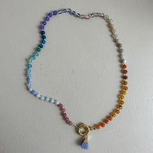 Load image into Gallery viewer, mint pastel Rainbow necklace with quartz
